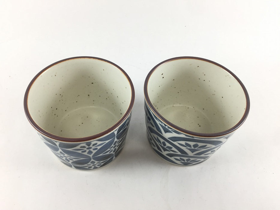 そば猪口　花巡(染七宝/染七宝青海波)　8cm　180cc　波佐見焼(j.R)