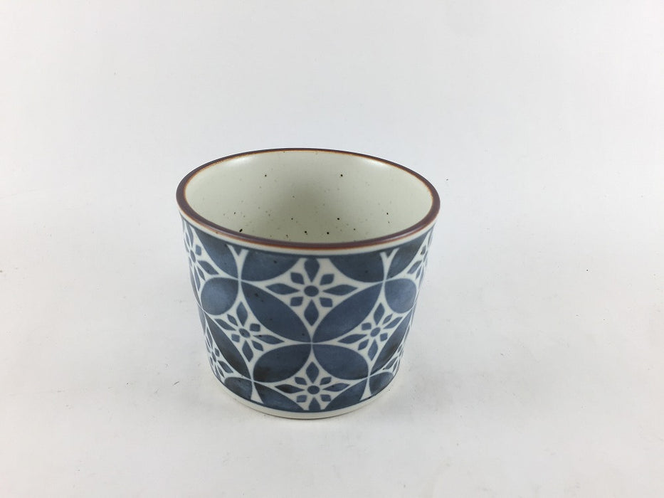 そば猪口　花巡(染七宝/染七宝青海波)　8cm　180cc　波佐見焼(j.R)