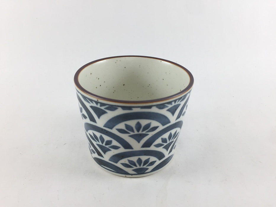 そば猪口　花巡(染七宝/染七宝青海波)　8cm　180cc　波佐見焼(j.R)
