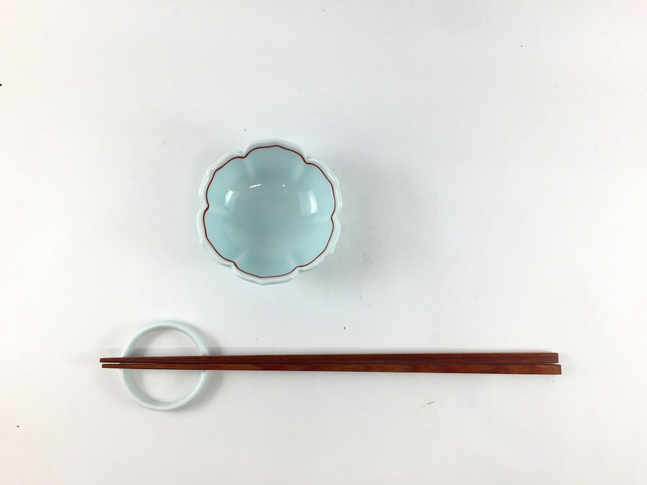 【SALE】錦青白磁赤筋　桔梗渕千代口　7cm　有田焼【訳あり】