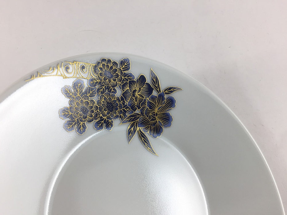 17cmリムプレート　金彩牡丹　肥前有田焼　(j.R)