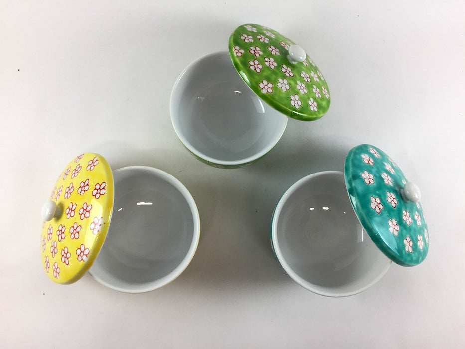 【SALE】汲出碗　小花紋　(黄/黄緑/青緑)　200cc　9cm　有田焼【訳あり】