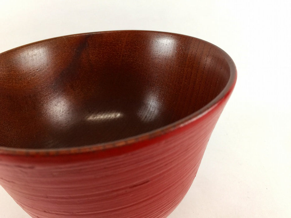 【SALE】かゆ椀　千筋　(朱/黒)　12cm【訳あり】