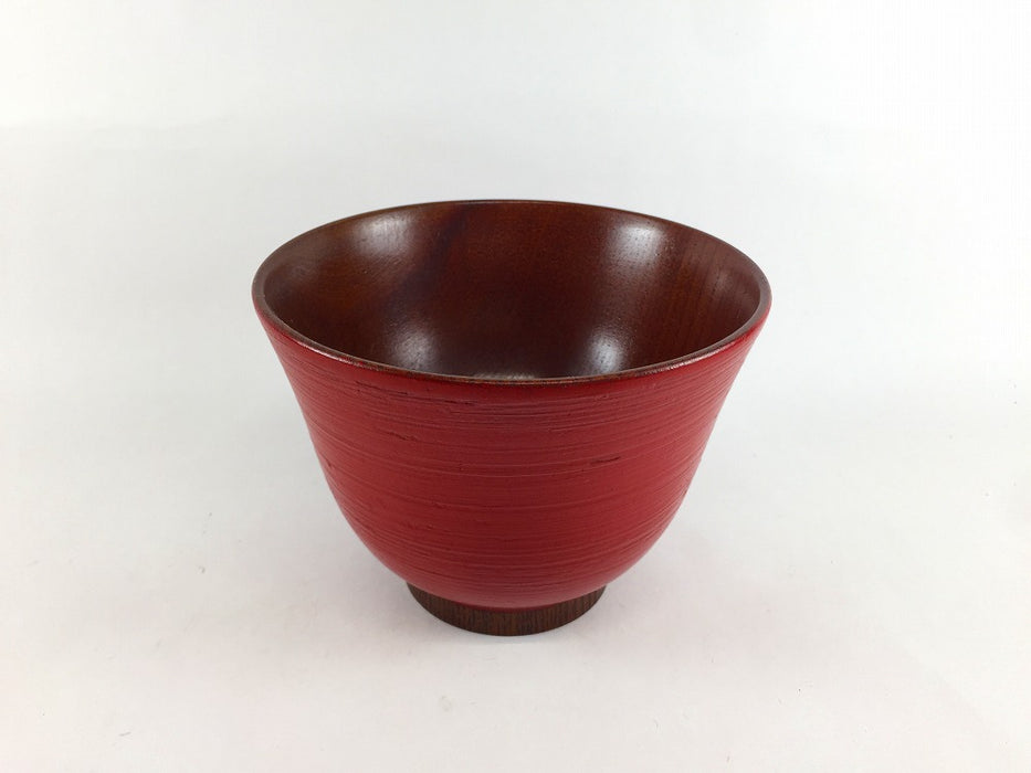 【SALE】かゆ椀　千筋　(朱/黒)　12cm【訳あり】