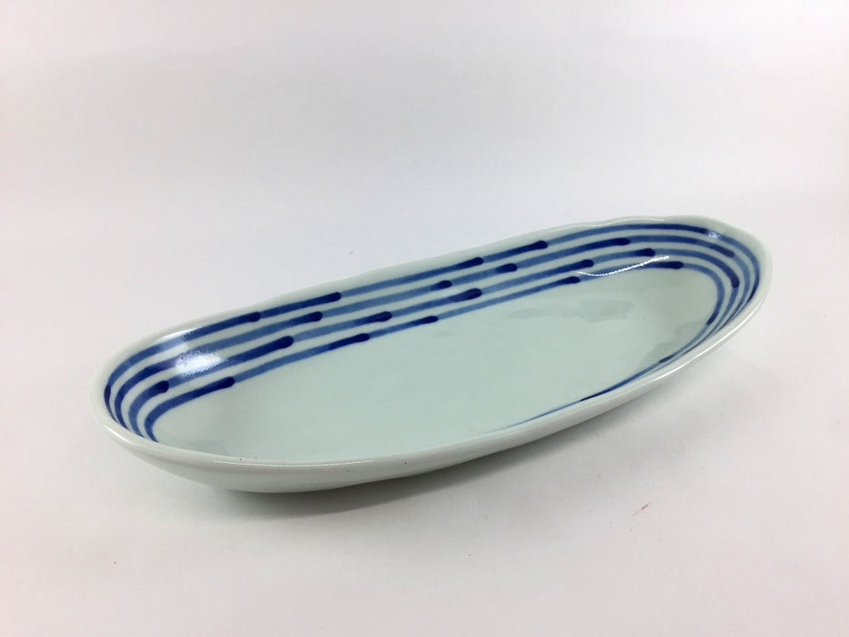 【SALE】カヌー鉢　和染ライン　28cm　波佐見焼【訳あり】