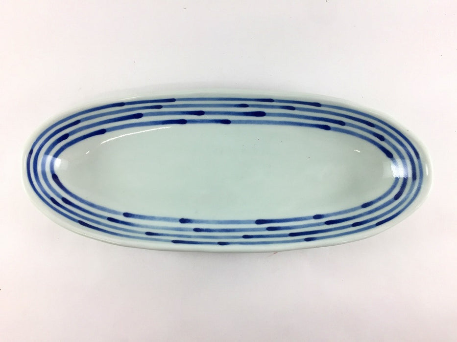 【SALE】カヌー鉢　和染ライン　28cm　波佐見焼【訳あり】