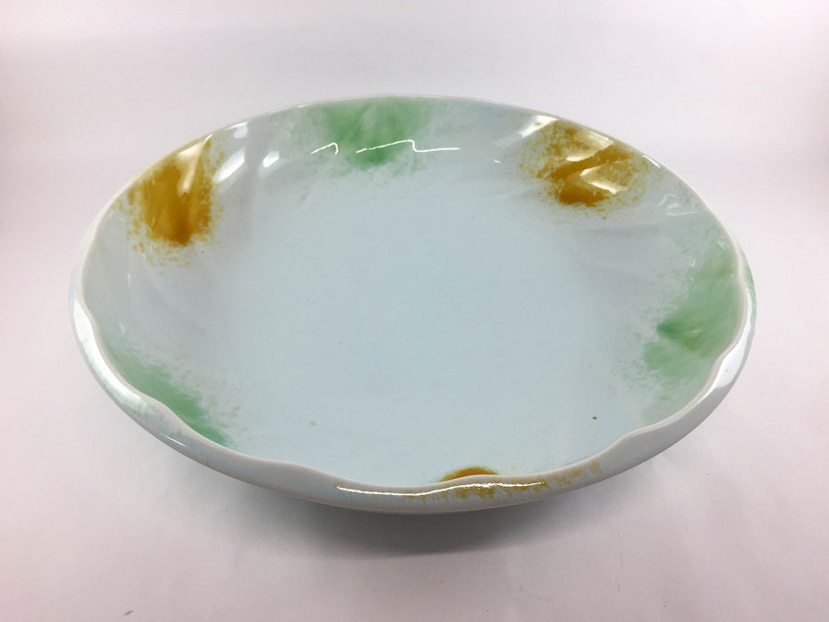 【SALE】釉彩二色吹捻り流水　尺一ドラ鉢　35cm　有田焼【訳あり】