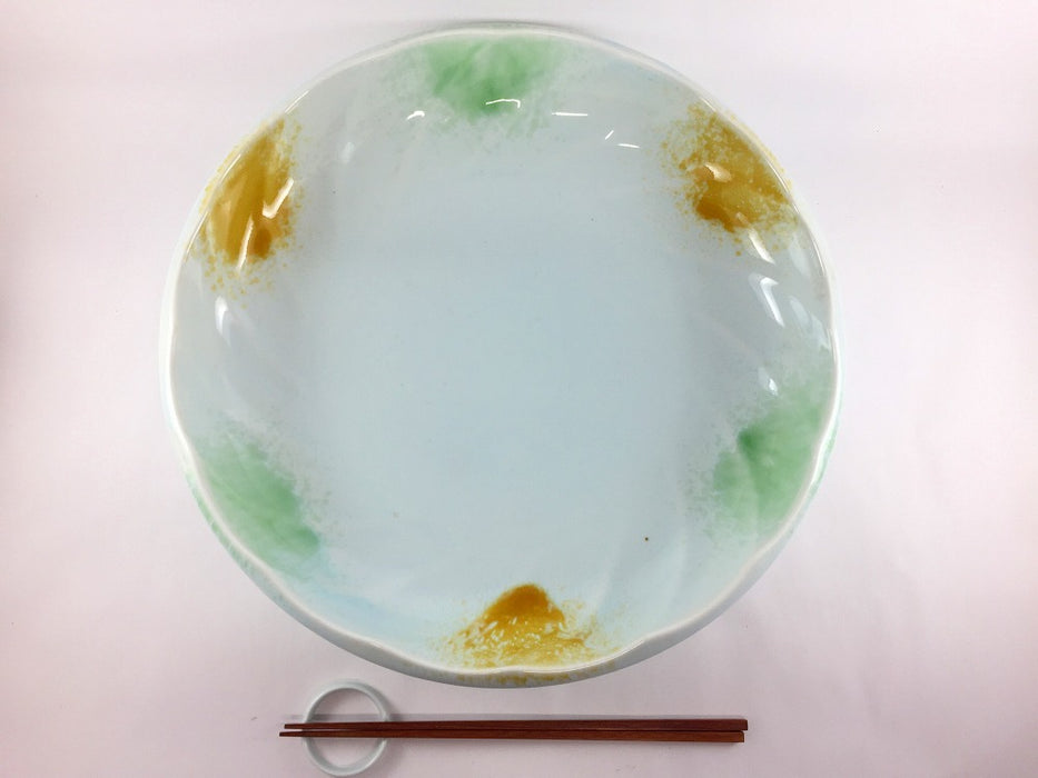 【SALE】釉彩二色吹捻り流水　尺一ドラ鉢　35cm　有田焼【訳あり】