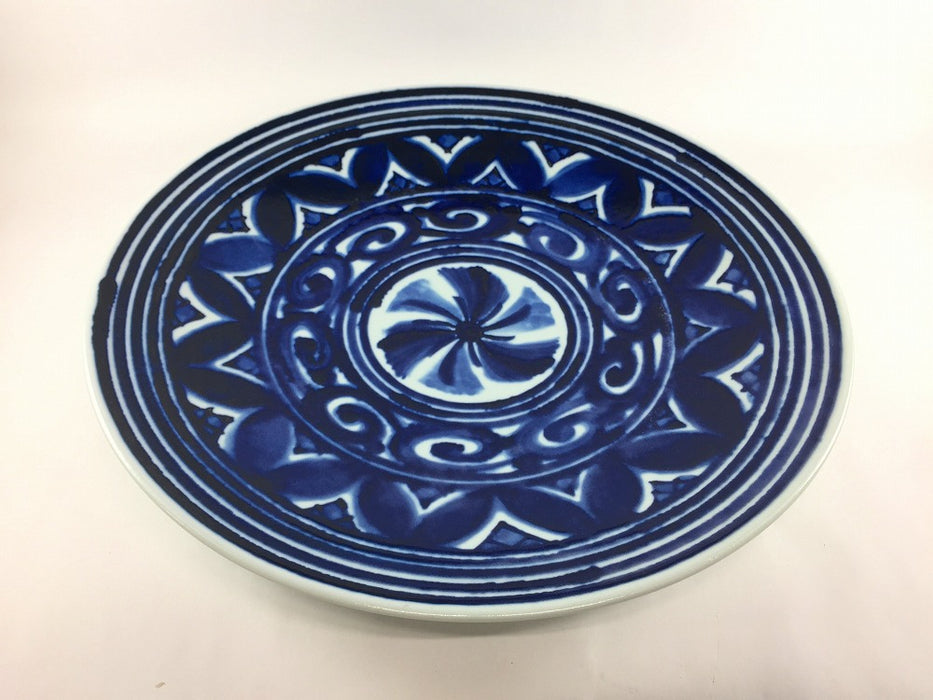 【SALE】33cm平皿　藍文様　波佐見焼【訳あり】