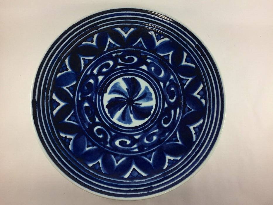 【SALE】33cm平皿　藍文様　波佐見焼【訳あり】