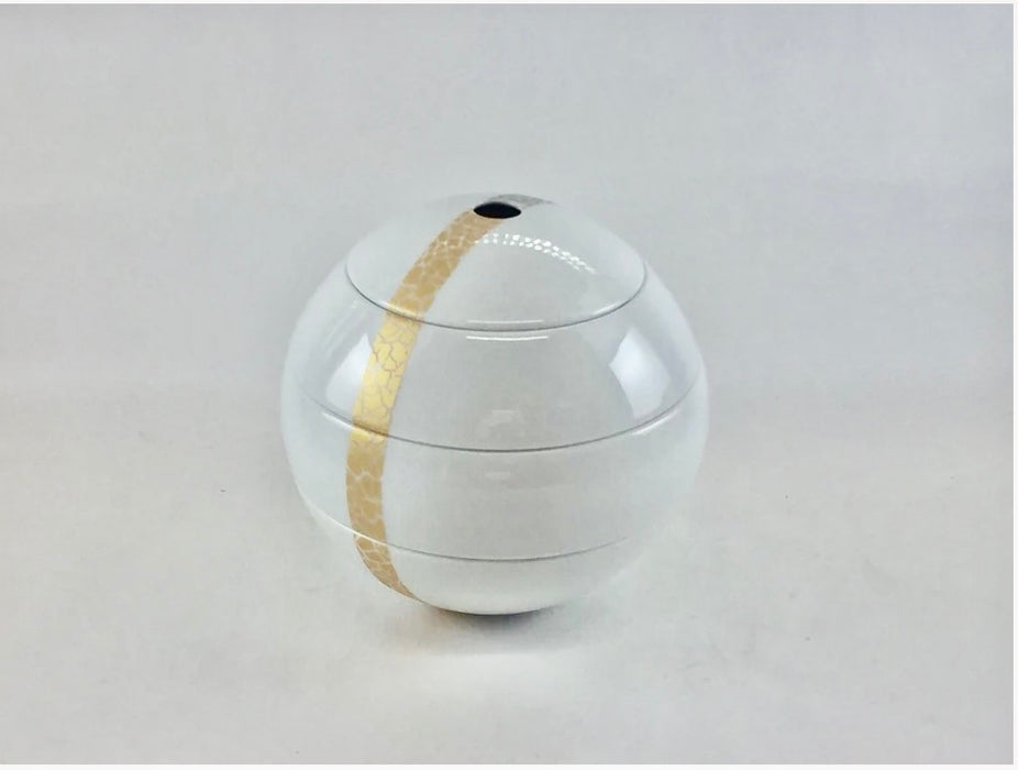 玉重　金銀箔帯彩　16cm 有田焼【珠型三段重】(j.R)