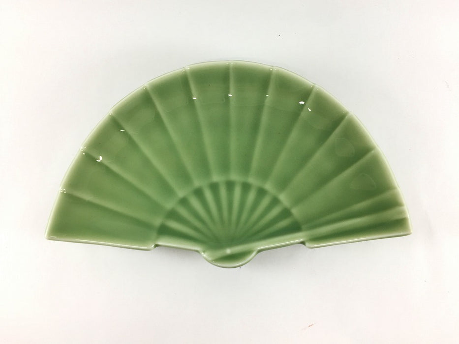 【SALE】天竜青磁扇皿　22.5cm　有田焼【訳あり】