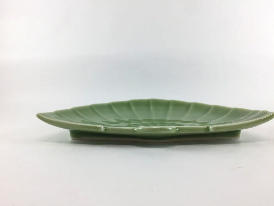 【SALE】天竜青磁扇皿　22.5cm　有田焼【訳あり】