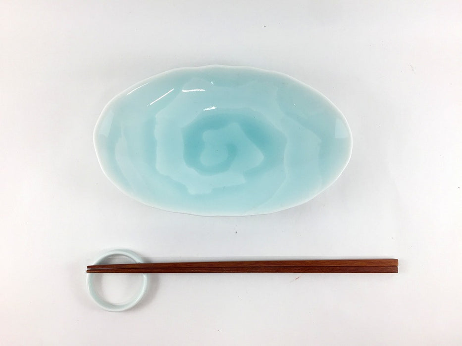 【SALE】185楕円皿　青白渦　18.5cm　有田焼【訳あり】