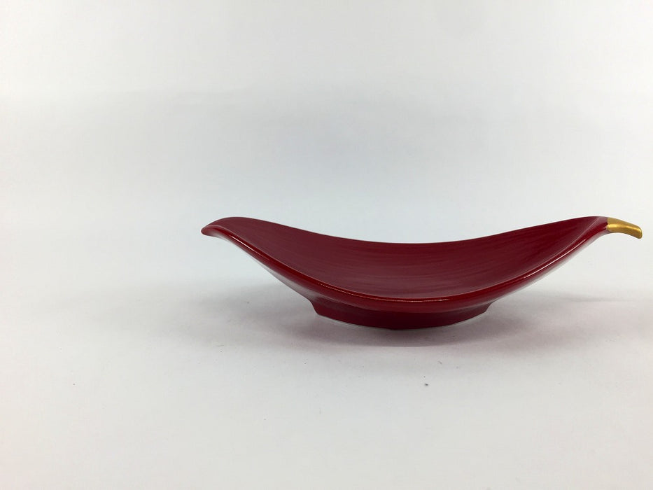 【SALE】ひらり皿　紅ツマミ金　17cm　有田焼【訳あり】