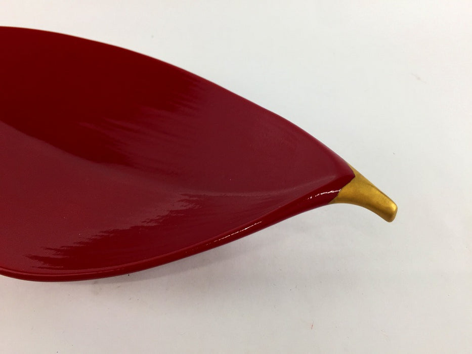 【SALE】ひらり皿　紅ツマミ金　17cm　有田焼【訳あり】