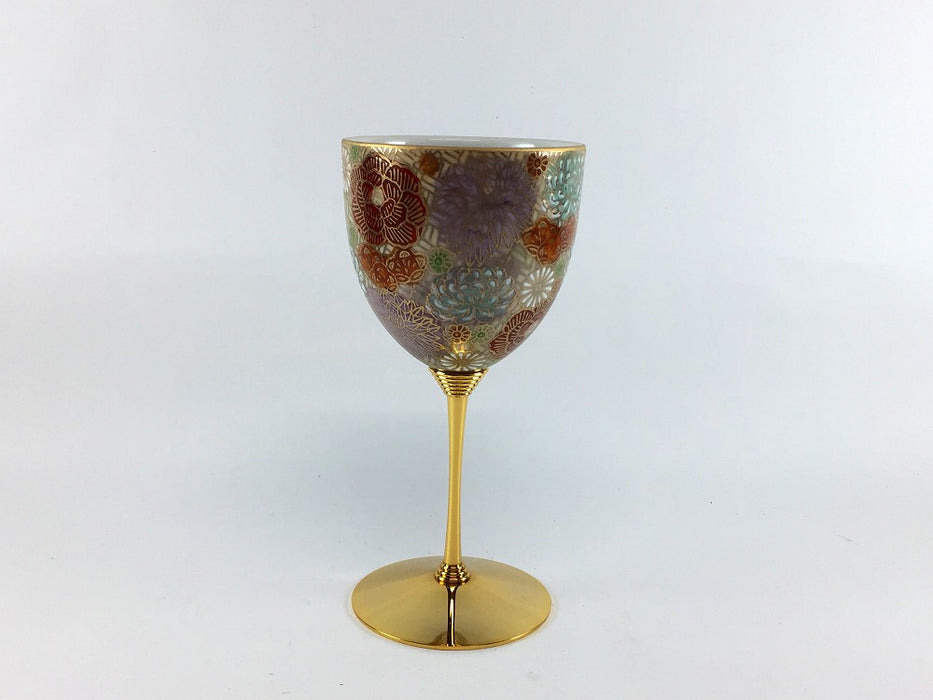 ワインカップ　花詰　170cc　九谷焼　(j.R)