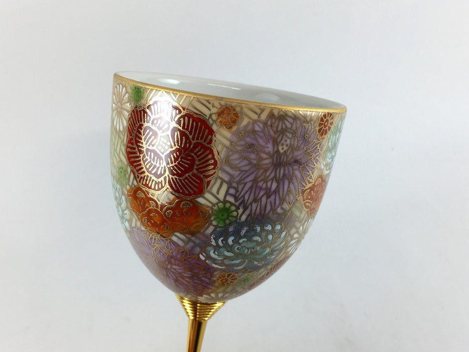 ワインカップ　花詰　170cc　九谷焼　(j.R)