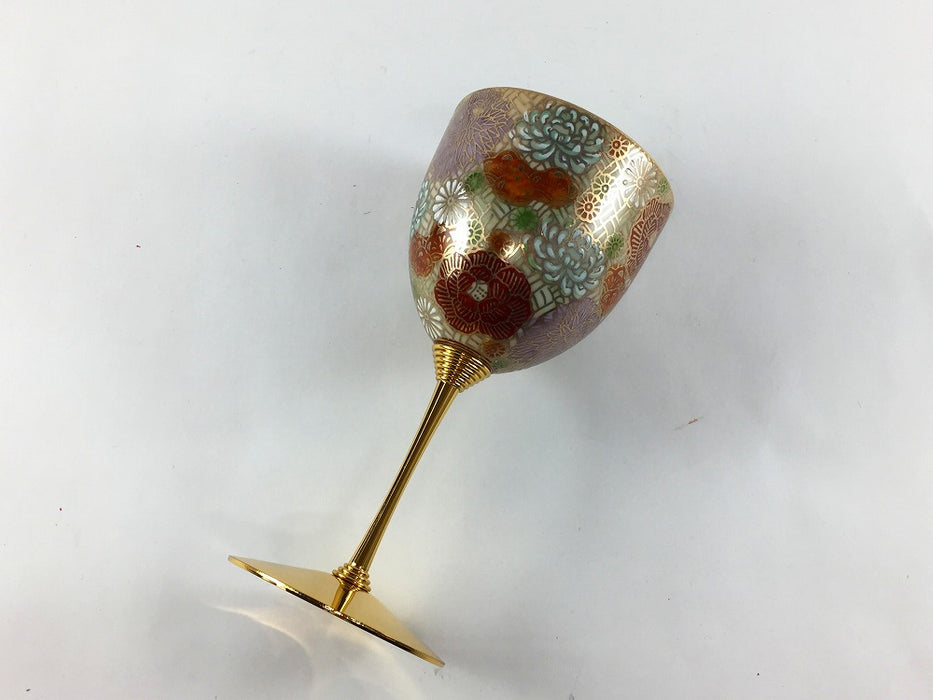 ワインカップ　花詰　170cc　九谷焼　(j.R)