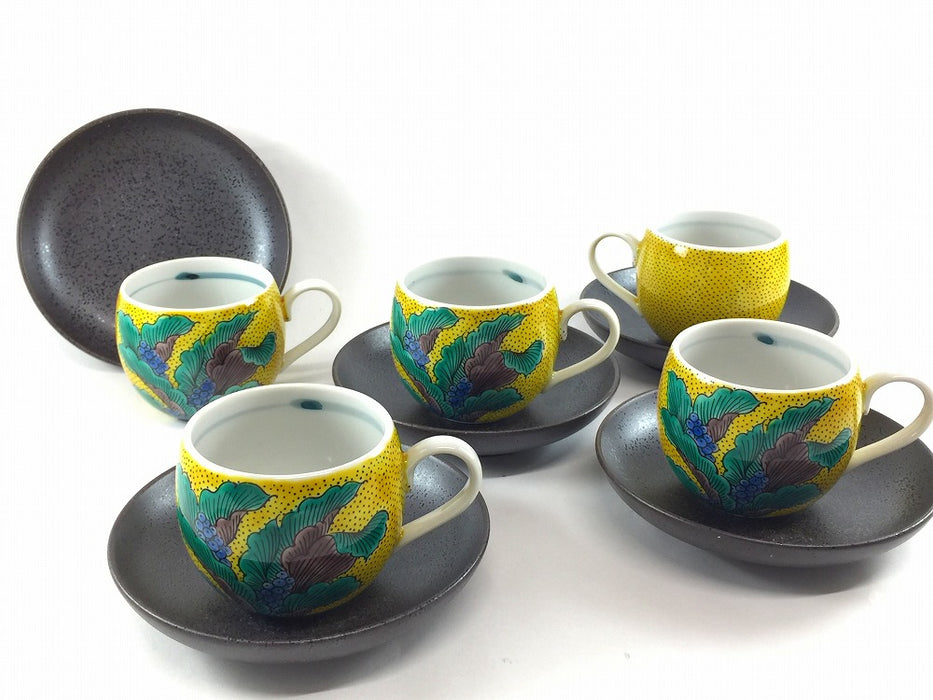 【1客価格】コーヒー碗皿　吉田屋　200cc　九谷焼(j.R)