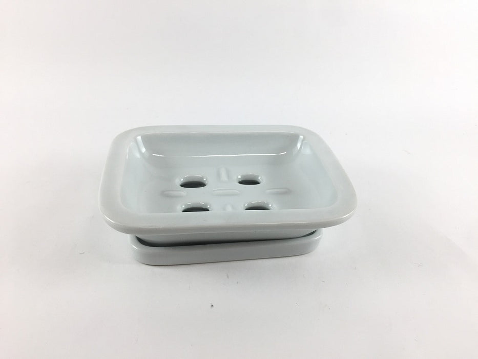 【SALE】白.石鹸入れセット　12cm　波佐見焼(j.R)【訳あり】