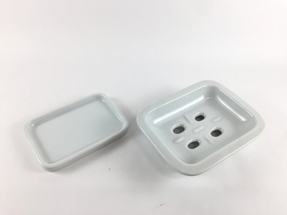 【SALE】白.石鹸入れセット　12cm　波佐見焼(j.R)【訳あり】