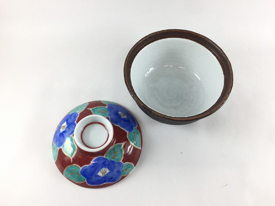 【SALE】花土物風蓋物　12cm　有田焼【訳あり】