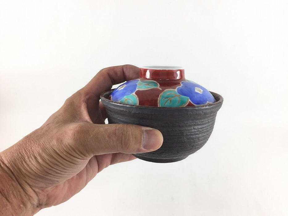 【SALE】花土物風蓋物　12cm　有田焼【訳あり】