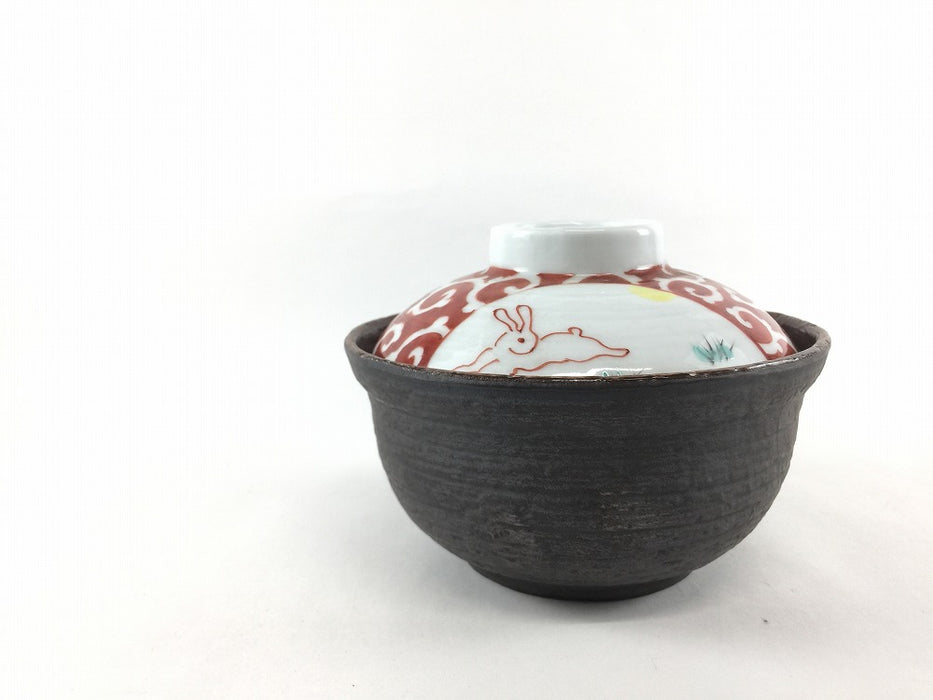 【SALE】赤唐草兎蓋物　12cm　有田焼【訳あり】