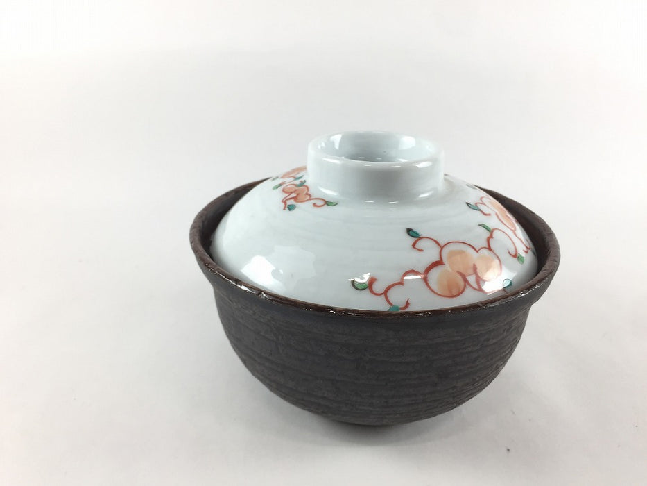 【SALE】土もの風蓋物(うず花)　12cm　有田焼【訳あり】
