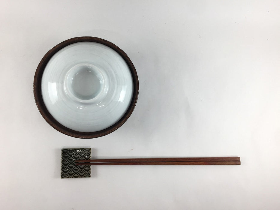 【SALE】白磁土もの風蓋物　12cm　有田焼【訳あり】