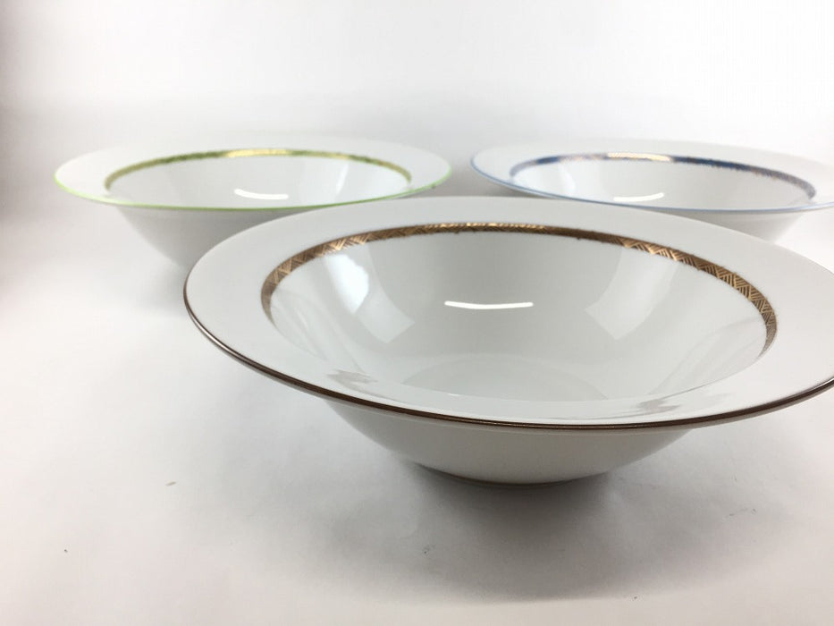 【SALE】リム23.5cm鉢　(緑金彩/青金彩/茶金彩)　有田焼(j.R)【訳あり】