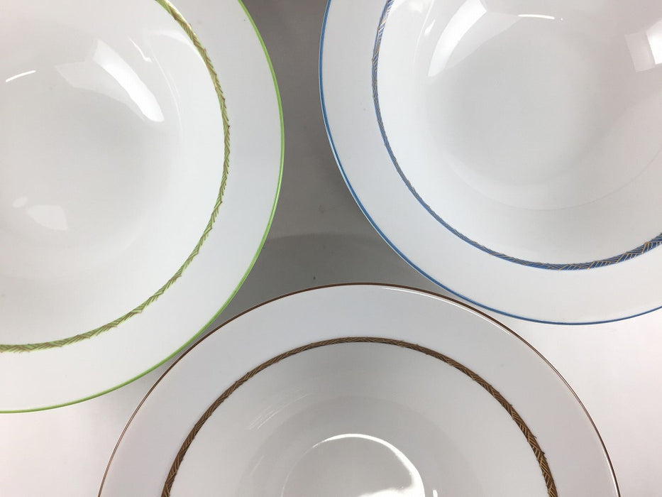 【SALE】リム23.5cm鉢　(緑金彩/青金彩/茶金彩)　有田焼(j.R)【訳あり】