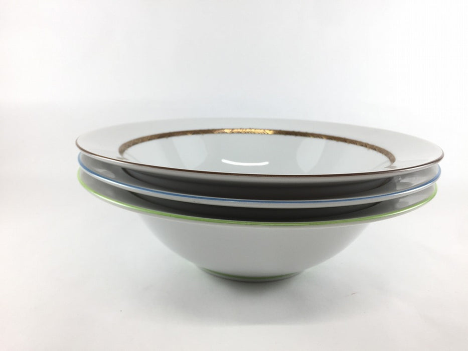 【SALE】リム23.5cm鉢　(緑金彩/青金彩/茶金彩)　有田焼(j.R)【訳あり】