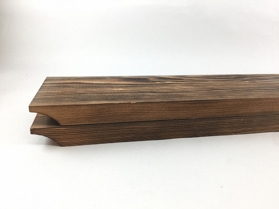 【SALE】細長木製台.焼杉　38cm　国産【訳あり】