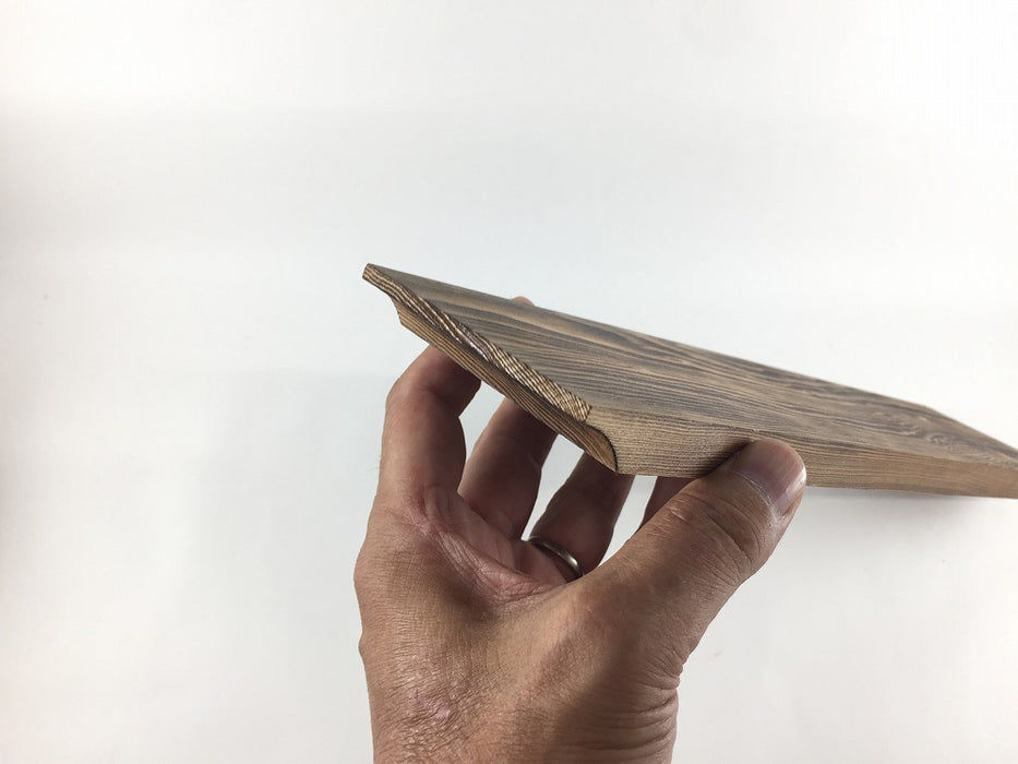 【SALE】細長木製台.焼杉　38cm　国産【訳あり】