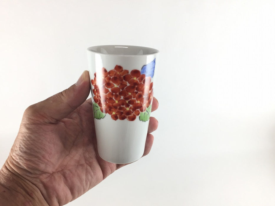 フリーカップ240cc　(コスモス/ひまわり/桜/あじさい/もみじ)　7cm　有田焼(j.R)【限定品】