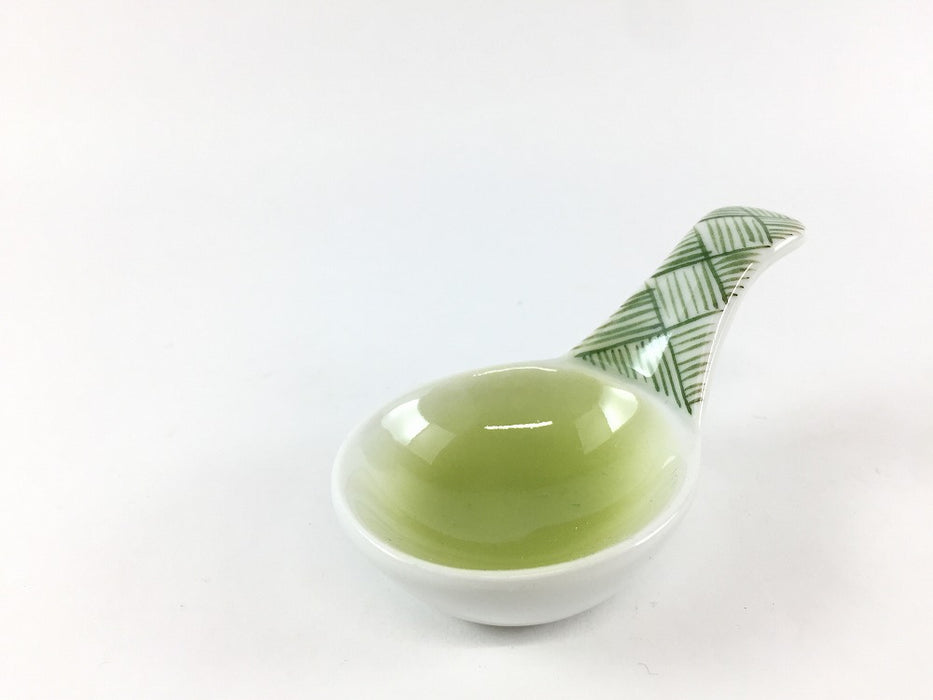 スプーン珍味.緑　9cm　有田焼(j.R)