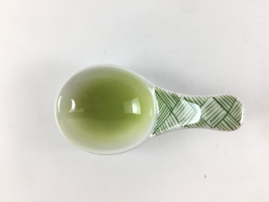 スプーン珍味.緑　9cm　有田焼(j.R)