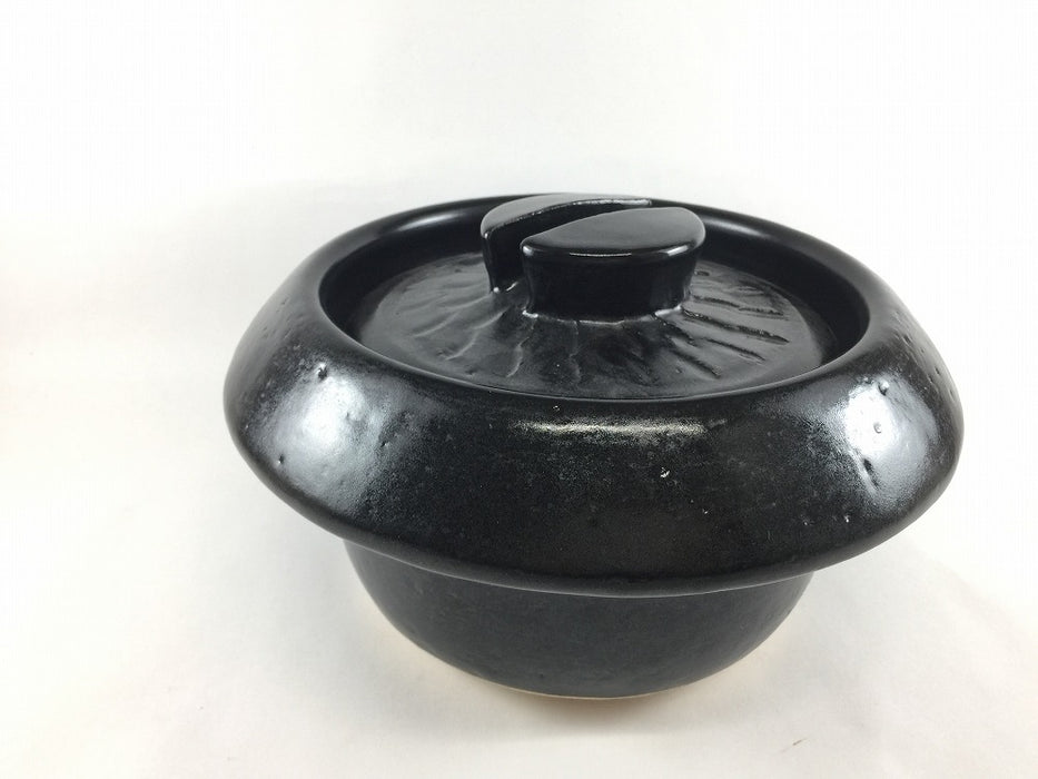 2合御飯羽釜.漆黒　22cm　有田焼(j.R)