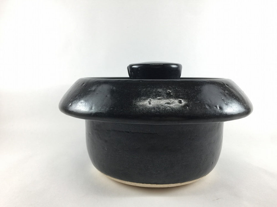 2合御飯羽釜.漆黒　22cm　有田焼(j.R)
