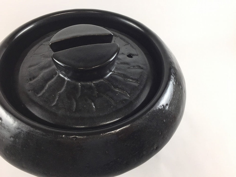 2合御飯羽釜.漆黒　22cm　有田焼(j.R)