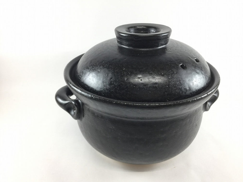 3合ご飯鍋.新黒　24cm(H18cm)　有田焼(j.R)