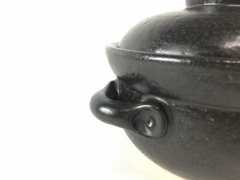 【直火可】2合ご飯鍋.新黒　24cm(H15.5cm)　有田焼(j.R)