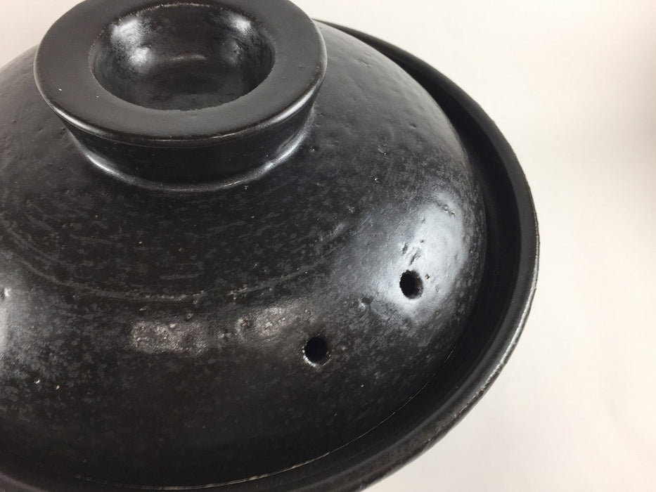 【直火可】2合ご飯鍋.新黒　24cm(H15.5cm)　有田焼(j.R)