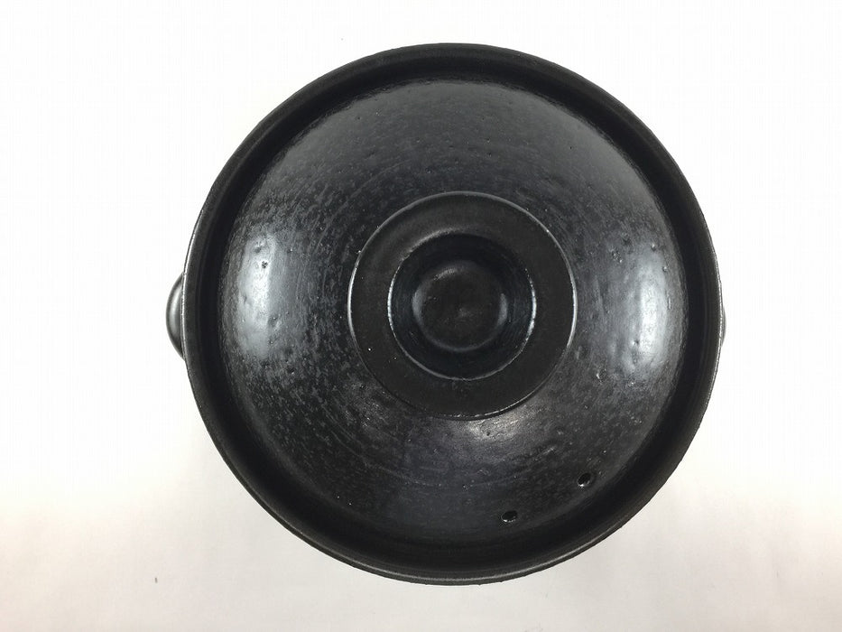 【直火可】2合ご飯鍋.新黒　24cm(H15.5cm)　有田焼(j.R)