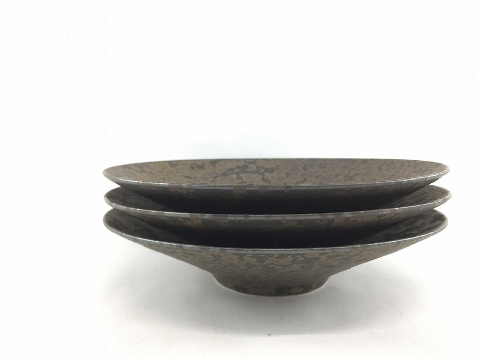 20cmクープボウルプレート　ブロンズゴールドウロコ　有田焼(j.R)