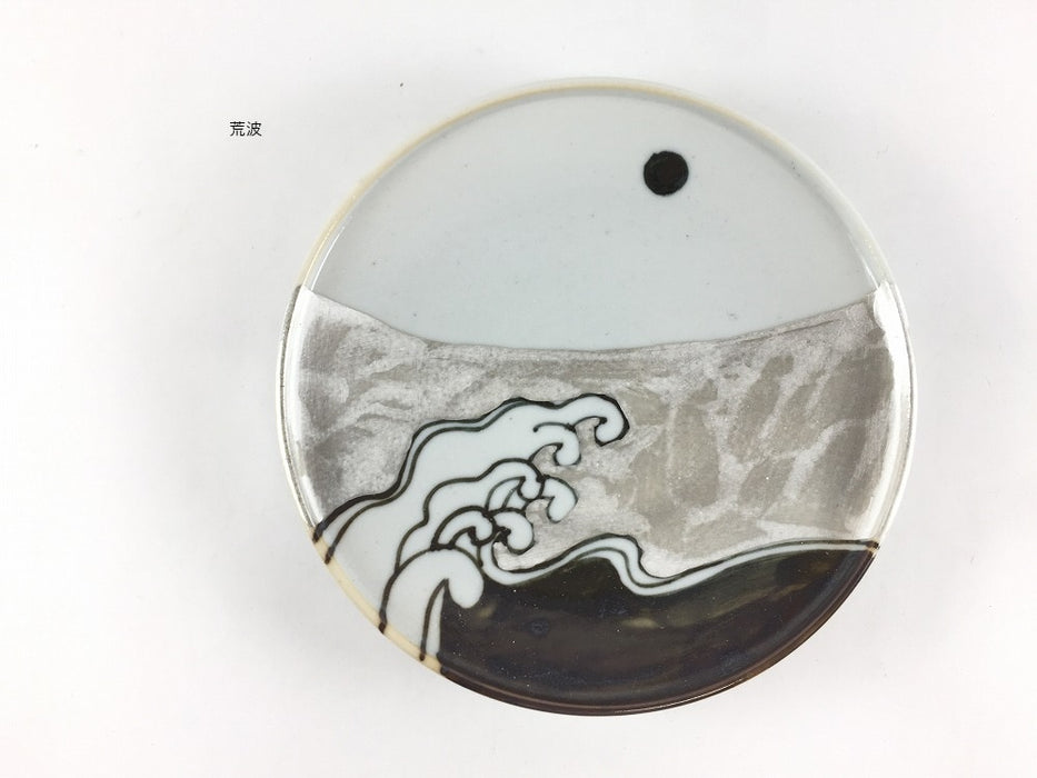 銀彩4寸皿 網絵/菊文/雷文/山絵/波千鳥/荒波 12cm 伊万里焼(j.R