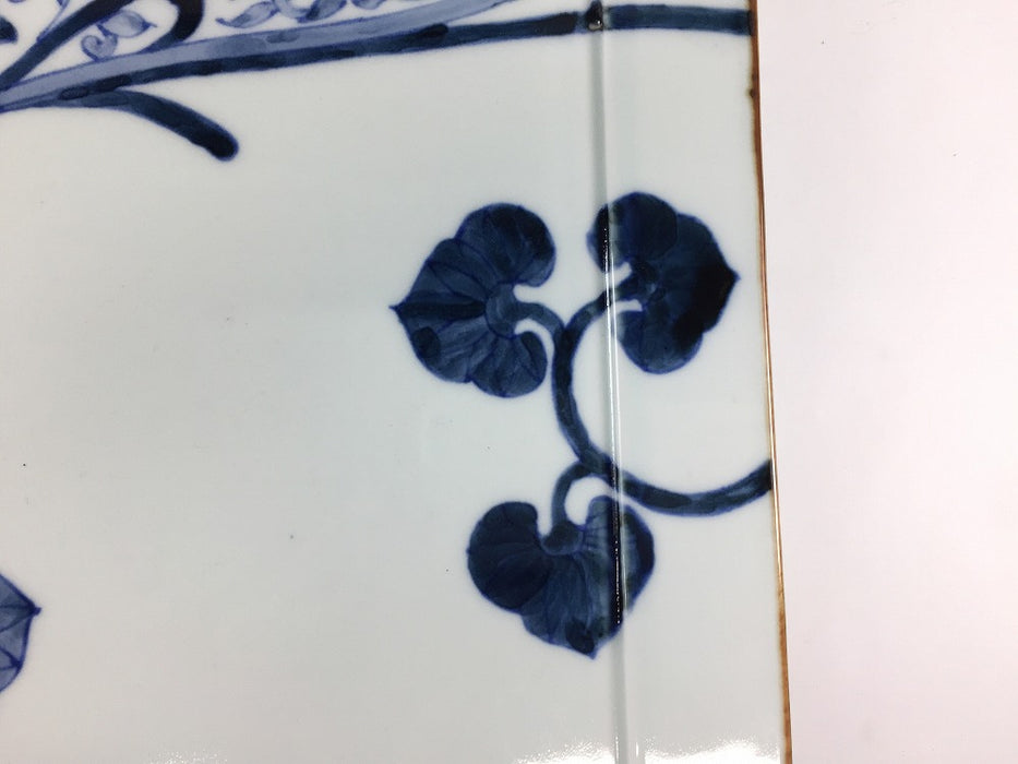 28cm正角大皿.染付結び絵　伊万里焼(j.R)