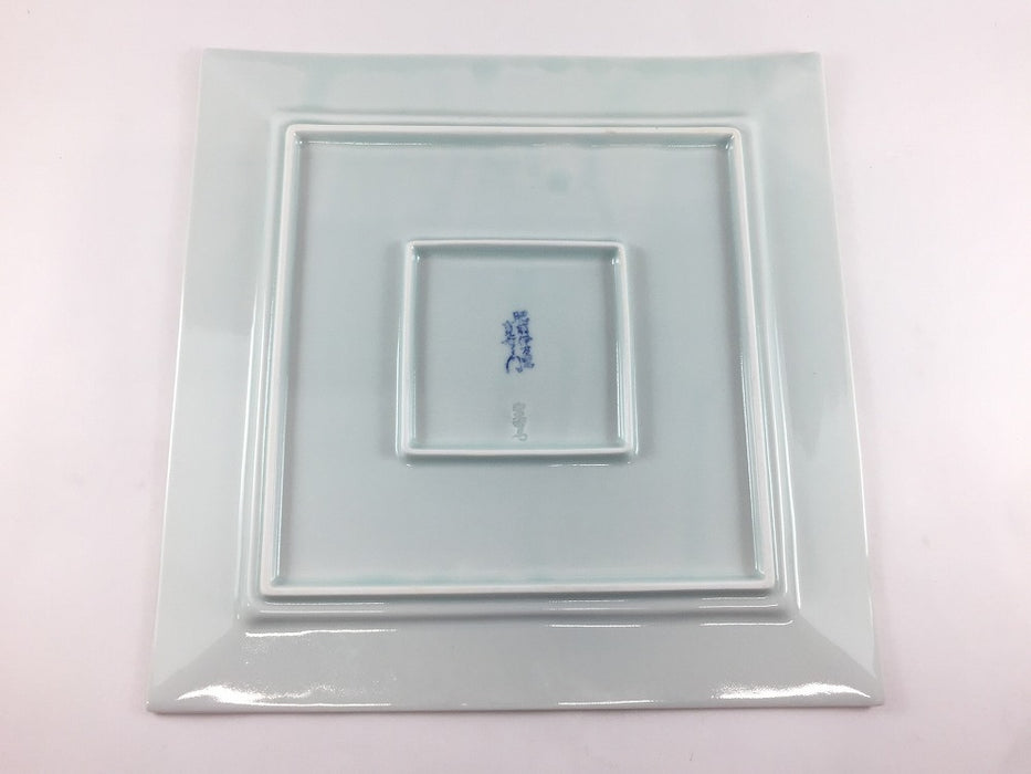 28cm正角大皿.染付四君子　伊万里焼(j.R)